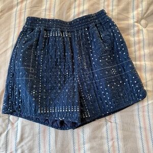 Madewell blue quilted shorts